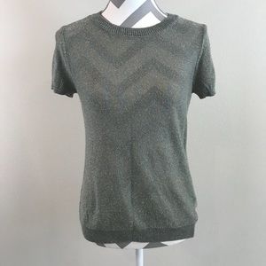 🎄Zara Knit metallic Sparkle Top L Like new